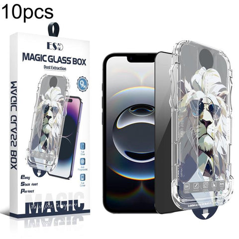 10pcs Easy Install Dust-proof Box Privacy Tempered Glass Film, For iPhone 18 Pro, For iPhone 18 Pro Max, For iPhone 17e / 16e / 14 / 13 Pro, For iPhone 17 Pro Max, For iPhone 17 Pro, For iPhone 17 / 16 Pro, For iPhone Air, For iPhone 16 Pro Max        ...