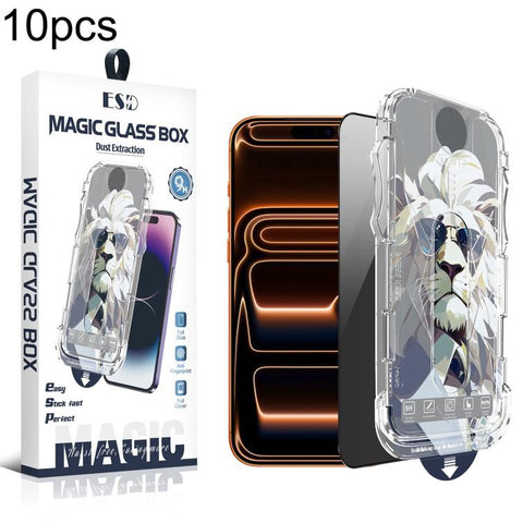 10pcs Easy Install Dust-proof Box Privacy Tempered Glass Film, For iPhone 18 Pro, For iPhone 18 Pro Max, For iPhone 17e / 16e / 14 / 13 Pro, For iPhone 17 Pro Max, For iPhone 17 Pro, For iPhone 17 / 16 Pro, For iPhone Air, For iPhone 16 Pro Max        ...