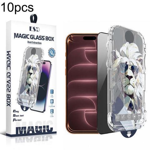 10pcs Easy Install Dust-proof Box Privacy Tempered Glass Film, For iPhone 18 Pro, For iPhone 18 Pro Max, For iPhone 17e / 16e / 14 / 13 Pro, For iPhone 17 Pro Max, For iPhone 17 Pro, For iPhone 17 / 16 Pro, For iPhone Air, For iPhone 16 Pro Max        ...
