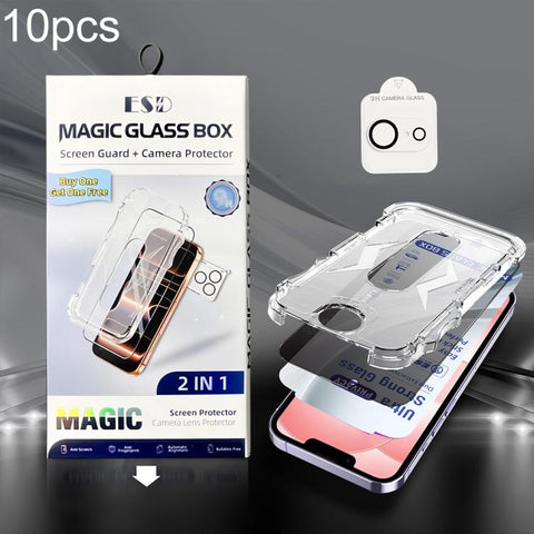 10pcs USG Easy Install Dust-proof Box Privacy Edge-to-Edge Tempered Glass Film with Lens Film, For iPhone 18 Pro, For iPhone 18 Pro Max, For iPhone 17e / 16e, For iPhone 17 Pro Max, For iPhone 17 Pro, For iPhone 17, For iPhone Air, For iPhone 16 Pro Ma...