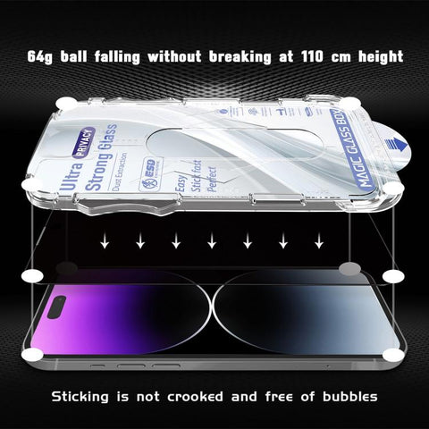 10pcs USG Easy Install Dust-proof Box Privacy Edge-to-Edge Tempered Glass Film with Lens Film, For iPhone 18 Pro, For iPhone 18 Pro Max, For iPhone 17e / 16e, For iPhone 17 Pro Max, For iPhone 17 Pro, For iPhone 17, For iPhone Air, For iPhone 16 Pro Ma...