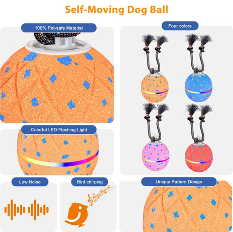 O22 Smart Automatic Pet Toy Ball Dog Training with Light & Sound & Rope, O22