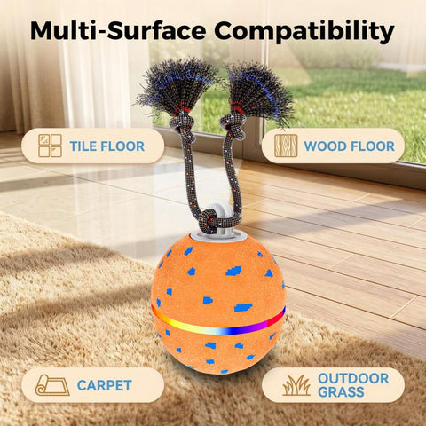 O23 Smart Automatic Pet Toy Ball Dog Training with Light & Sound & Rope, O23