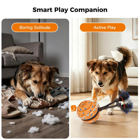 O27 Smart Automatic Pet Toy Ball Dog Training with Sound & Rope, O27