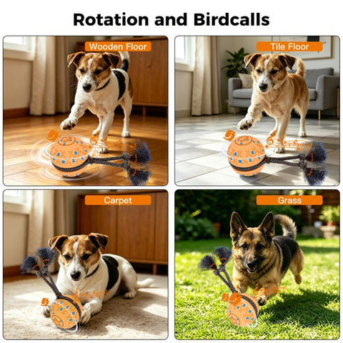 O28 Smart Automatic Pet Toy Ball Dog Training with Sound & Rope, O28