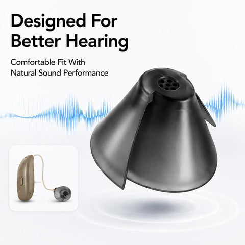 XDcase 10pcs Universal Tulip Design Semi-open RIC Hearing Aid Domes Kit