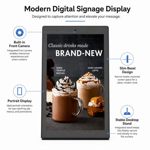 WL1039T 10.1 inch Vertical Screen HD Touch Screen Digital Signage, 4GB+64GB, Android 14 RK3576S Quad Core, US Plug, EU Plug, UK Plug