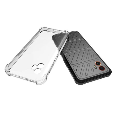 WANLONFENG Transparent Four-Corner Shockproof TPU Phone Case with 2pcs Screen Films, For Galaxy XCover7 Pro