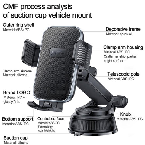 Yesido C278 Car Suction Cup Clip Phone Holder, C278