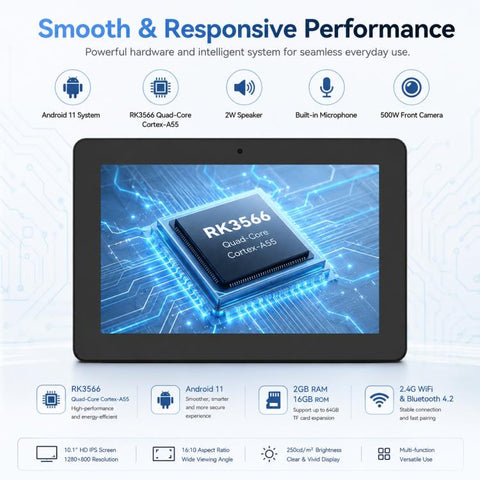 WF1036T 10.1 inch HD Touch Screen Digital Signage, 2GB+16GB, Android 11 RK3566 Quad Core, EU Plug, US Plug, UK Plug