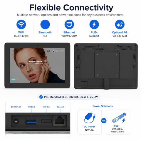 WF1036T 10.1 inch HD Touch Screen Digital Signage, 2GB+16GB, Android 11 RK3566 Quad Core, EU Plug, US Plug, UK Plug