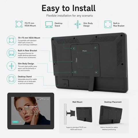 WF1036T 10.1 inch HD Touch Screen Digital Signage, 2GB+16GB, Android 11 RK3566 Quad Core, EU Plug, US Plug, UK Plug