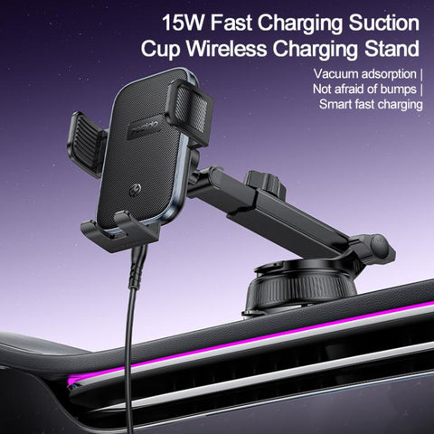 Yesido C320 15W Car Suction Cup Clip Wireless Fast Charging Phone Holder, C320