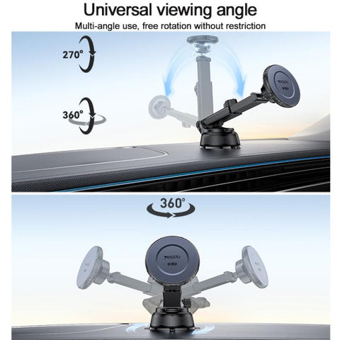 Yesido C321 15W Car Suction Cup Magnetic Wireless Fast Charging Phone Holder, C321