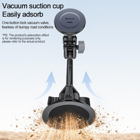 Yesido C323 15W Car Suction Cup Strong Magnetic Wireless Fast Charging Phone Shooting Holder Long Version, C323