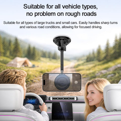 Yesido C323 15W Car Suction Cup Strong Magnetic Wireless Fast Charging Phone Shooting Holder Long Version, C323