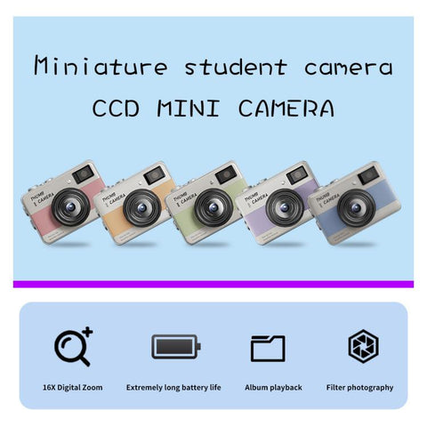 Y11 Macaron Dual-Color CCD 16X Zoom Mini Digital Camera for Kids with 180 Degree Flip Selfie Screen