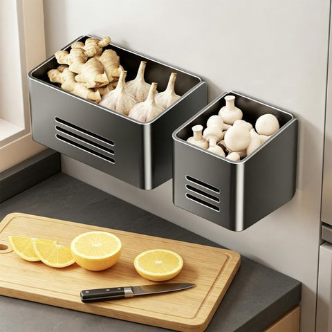 Kitchen Refrigerators No-drill Magnetic Storage Rack, 2pcs / Set, Large Box, Small Box