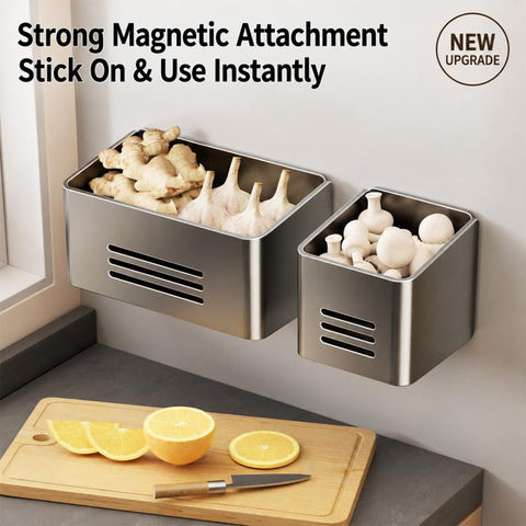 Kitchen Refrigerators No-drill Magnetic Storage Rack, 2pcs / Set, Large Box, Small Box
