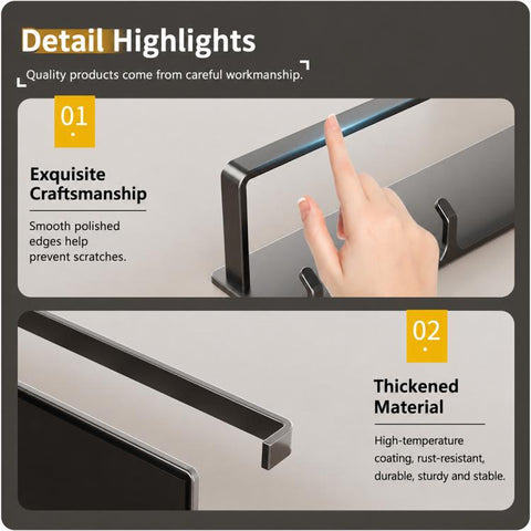 No-drill Magnetic Kitchen Paper Towel Storage Rack Holder with Hook