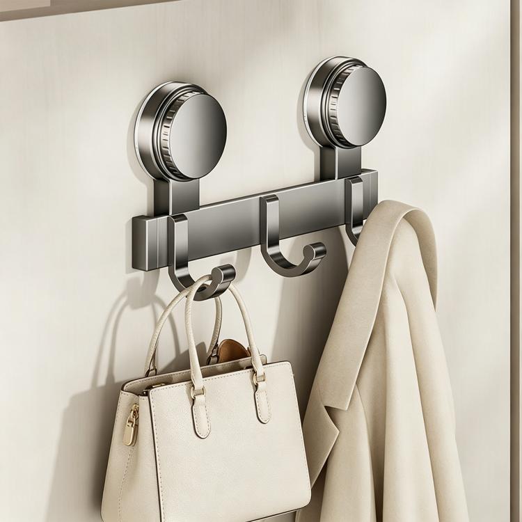 No-drill Door Back Vacuum Suction Cup Hooks Storage Rack, Upgraded Single Row 3-hook, Upgraded Single Row 4-hook, Upgraded Single Row 5-hook, Upgraded Single Row 6-hook, Upgraded Single Row 7-hook, Upgraded Single Row 8-hook, Upgraded Double Row 3-hook...