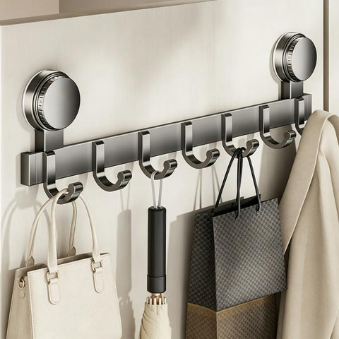 No-drill Door Back Vacuum Suction Cup Hooks Storage Rack, Upgraded Single Row 3-hook, Upgraded Single Row 4-hook, Upgraded Single Row 5-hook, Upgraded Single Row 6-hook, Upgraded Single Row 7-hook, Upgraded Single Row 8-hook, Upgraded Double Row 3-hook...