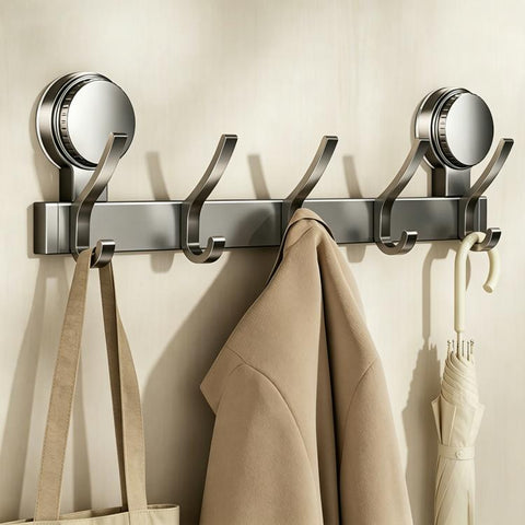 No-drill Door Back Vacuum Suction Cup Hooks Storage Rack, Upgraded Single Row 3-hook, Upgraded Single Row 4-hook, Upgraded Single Row 5-hook, Upgraded Single Row 6-hook, Upgraded Single Row 7-hook, Upgraded Single Row 8-hook, Upgraded Double Row 3-hook...