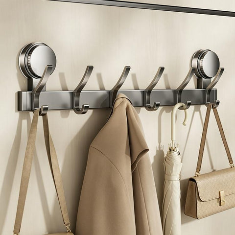No-drill Door Back Vacuum Suction Cup Hooks Storage Rack, Upgraded Single Row 3-hook, Upgraded Single Row 4-hook, Upgraded Single Row 5-hook, Upgraded Single Row 6-hook, Upgraded Single Row 7-hook, Upgraded Single Row 8-hook, Upgraded Double Row 3-hook...