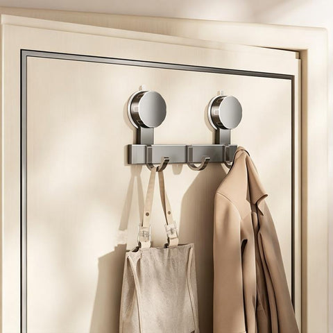 No-drill Door Back Vacuum Suction Cup Hooks Storage Rack, Upgraded Single Row 3-hook, Upgraded Single Row 4-hook, Upgraded Single Row 5-hook, Upgraded Single Row 6-hook, Upgraded Single Row 7-hook, Upgraded Single Row 8-hook, Upgraded Double Row 3-hook...