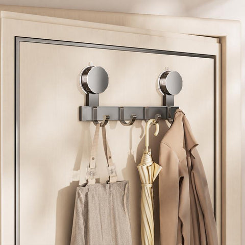 No-drill Door Back Vacuum Suction Cup Hooks Storage Rack, Upgraded Single Row 3-hook, Upgraded Single Row 4-hook, Upgraded Single Row 5-hook, Upgraded Single Row 6-hook, Upgraded Single Row 7-hook, Upgraded Single Row 8-hook, Upgraded Double Row 3-hook...