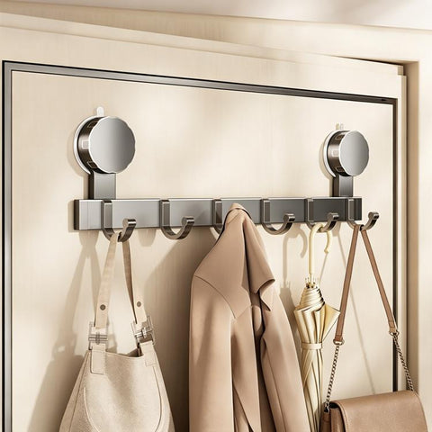 No-drill Door Back Vacuum Suction Cup Hooks Storage Rack, Upgraded Single Row 3-hook, Upgraded Single Row 4-hook, Upgraded Single Row 5-hook, Upgraded Single Row 6-hook, Upgraded Single Row 7-hook, Upgraded Single Row 8-hook, Upgraded Double Row 3-hook...