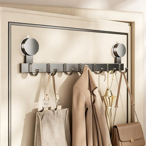 No-drill Door Back Vacuum Suction Cup Hooks Storage Rack, Upgraded Single Row 3-hook, Upgraded Single Row 4-hook, Upgraded Single Row 5-hook, Upgraded Single Row 6-hook, Upgraded Single Row 7-hook, Upgraded Single Row 8-hook, Upgraded Double Row 3-hook...