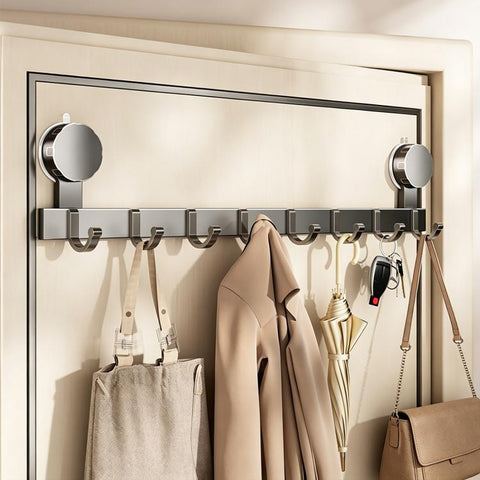 No-drill Door Back Vacuum Suction Cup Hooks Storage Rack, Upgraded Single Row 3-hook, Upgraded Single Row 4-hook, Upgraded Single Row 5-hook, Upgraded Single Row 6-hook, Upgraded Single Row 7-hook, Upgraded Single Row 8-hook, Upgraded Double Row 3-hook...