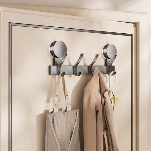 No-drill Door Back Vacuum Suction Cup Hooks Storage Rack, Upgraded Single Row 3-hook, Upgraded Single Row 4-hook, Upgraded Single Row 5-hook, Upgraded Single Row 6-hook, Upgraded Single Row 7-hook, Upgraded Single Row 8-hook, Upgraded Double Row 3-hook...