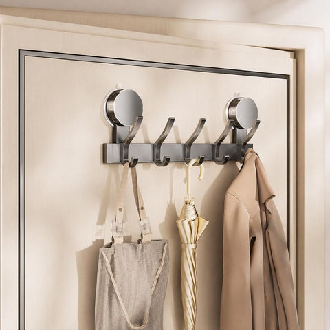 No-drill Door Back Vacuum Suction Cup Hooks Storage Rack, Upgraded Single Row 3-hook, Upgraded Single Row 4-hook, Upgraded Single Row 5-hook, Upgraded Single Row 6-hook, Upgraded Single Row 7-hook, Upgraded Single Row 8-hook, Upgraded Double Row 3-hook...