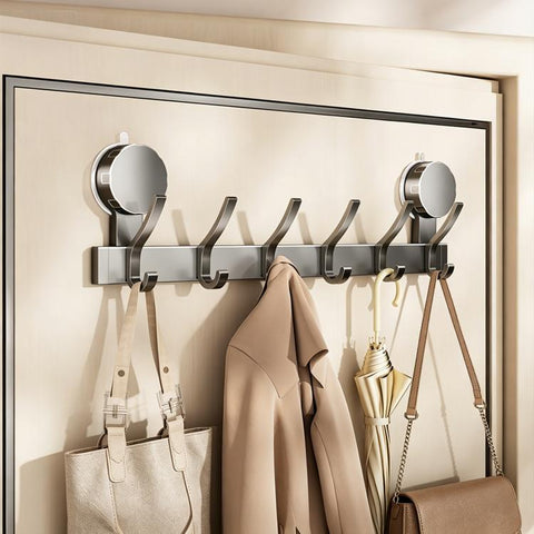 No-drill Door Back Vacuum Suction Cup Hooks Storage Rack, Upgraded Single Row 3-hook, Upgraded Single Row 4-hook, Upgraded Single Row 5-hook, Upgraded Single Row 6-hook, Upgraded Single Row 7-hook, Upgraded Single Row 8-hook, Upgraded Double Row 3-hook...