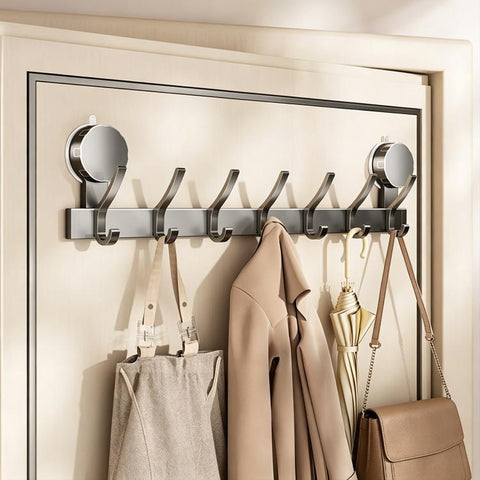 No-drill Door Back Vacuum Suction Cup Hooks Storage Rack, Upgraded Single Row 3-hook, Upgraded Single Row 4-hook, Upgraded Single Row 5-hook, Upgraded Single Row 6-hook, Upgraded Single Row 7-hook, Upgraded Single Row 8-hook, Upgraded Double Row 3-hook...