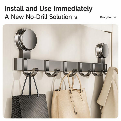 No-drill Door Back Vacuum Suction Cup Hooks Storage Rack, Upgraded Single Row 3-hook, Upgraded Single Row 4-hook, Upgraded Single Row 5-hook, Upgraded Single Row 6-hook, Upgraded Single Row 7-hook, Upgraded Single Row 8-hook, Upgraded Double Row 3-hook...