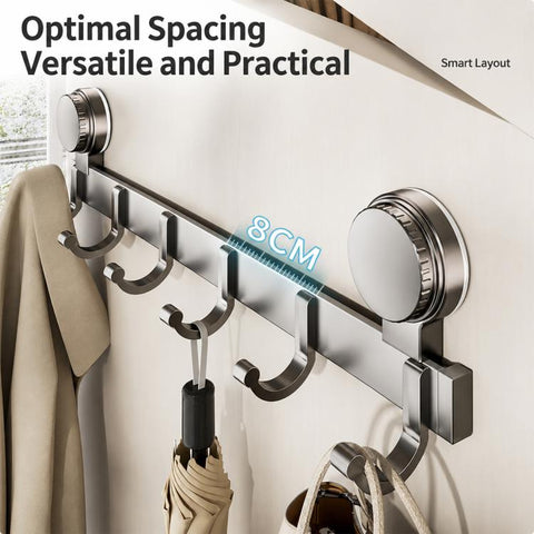 No-drill Door Back Vacuum Suction Cup Hooks Storage Rack, Upgraded Single Row 3-hook, Upgraded Single Row 4-hook, Upgraded Single Row 5-hook, Upgraded Single Row 6-hook, Upgraded Single Row 7-hook, Upgraded Single Row 8-hook, Upgraded Double Row 3-hook...