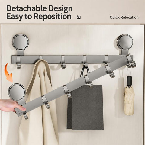 No-drill Door Back Vacuum Suction Cup Hooks Storage Rack, Upgraded Single Row 3-hook, Upgraded Single Row 4-hook, Upgraded Single Row 5-hook, Upgraded Single Row 6-hook, Upgraded Single Row 7-hook, Upgraded Single Row 8-hook, Upgraded Double Row 3-hook...