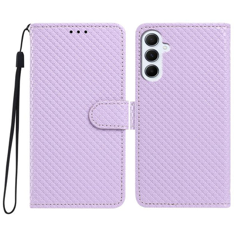 Mirrored Buckle Vegan Leather Phone Case with Small Black Cord, For Galaxy A56 5G, For Galaxy A26 5G, For Galaxy A36 5G, For Galaxy A16 4G / 5G