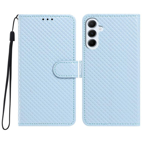 Mirrored Buckle Vegan Leather Phone Case with Small Black Cord, For Galaxy A56 5G, For Galaxy A26 5G, For Galaxy A36 5G, For Galaxy A16 4G / 5G