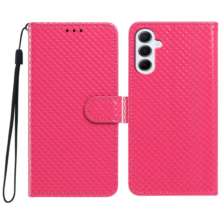 Mirrored Buckle Vegan Leather Phone Case with Small Black Cord, For Galaxy A56 5G, For Galaxy A26 5G, For Galaxy A36 5G, For Galaxy A16 4G / 5G
