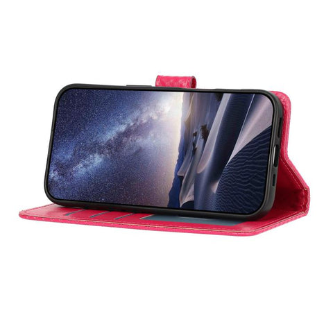 Mirrored Buckle Vegan Leather Phone Case with Small Black Cord, For Galaxy A56 5G, For Galaxy A26 5G, For Galaxy A36 5G, For Galaxy A16 4G / 5G