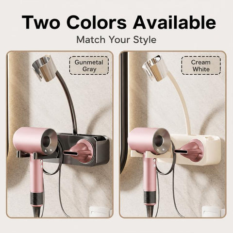 No-drill Suction Cup Bathroom Hair Dryer Holder Storage Wall-mounted Rack, with Lazy Rack, without Lazy Rack
