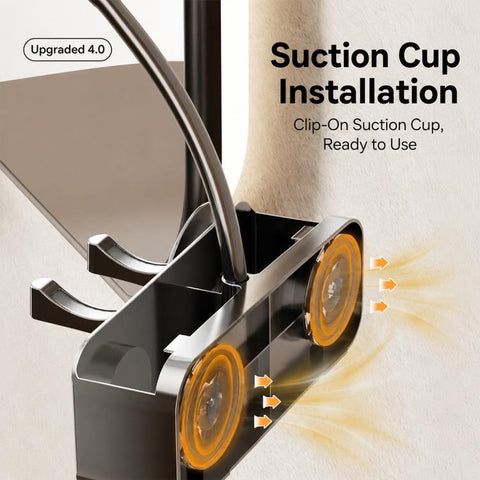 No-drill Suction Cup Bathroom Hair Dryer Holder Storage Wall-mounted Rack, with Lazy Rack, without Lazy Rack
