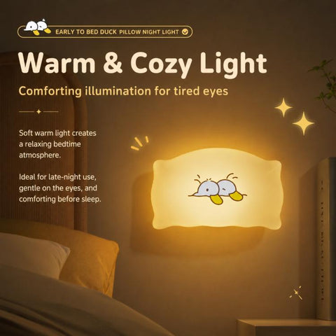 ZHL001Y Early To Bed Pillow Duck Night Light Touch Sensor Bedside Lamp