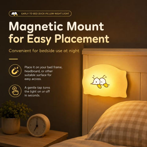 ZHL001Y Early To Bed Pillow Duck Night Light Touch Sensor Bedside Lamp