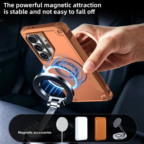 Metallic Paint Magnetic PC Hybrid TPU Phone Case, For Galaxy S26+ 5G, For Galaxy S26 Ultra 5G, For Galaxy S26 5G