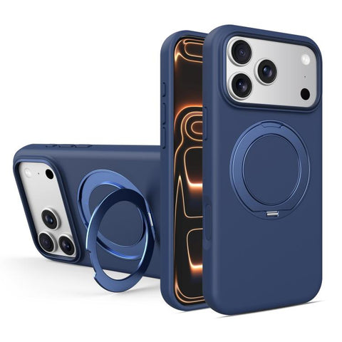 Liquid Silicone Magnetic Phone Case with Rotating Stand, For iPhone 18 Pro / 17 Pro, For iPhone 18 Pro Max / 17 Pro Max, For iPhone 17, For iPhone 16 Pro Max, For iPhone 16 Pro, For iPhone 16